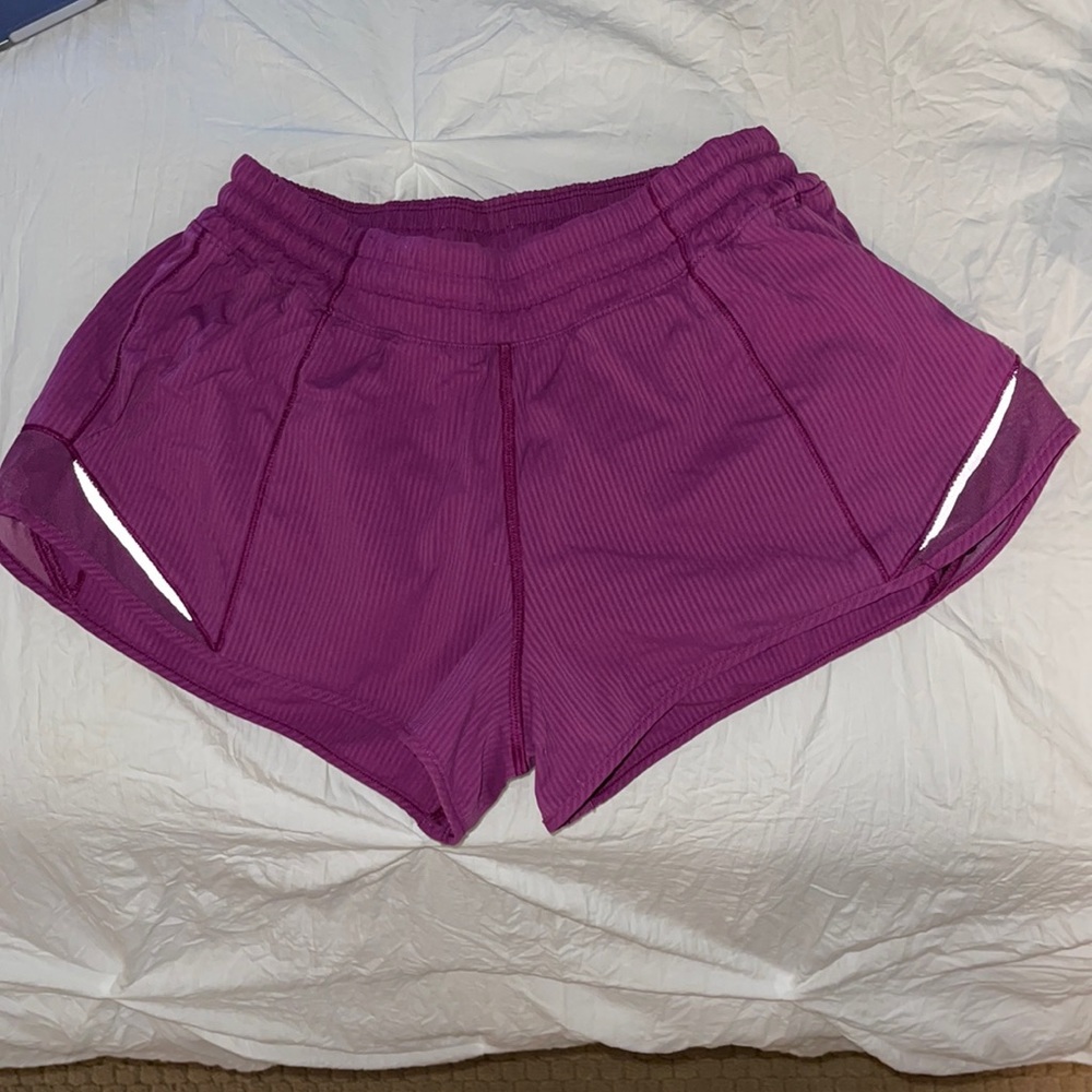 purple lululemon shorts